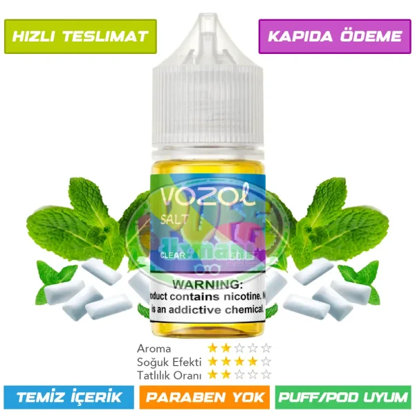 Vozol Likit Naneli Sakız Aromalı 30ml