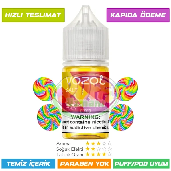 Vozol Likit Gökkuşağı Şekeri Aromalı 30ml