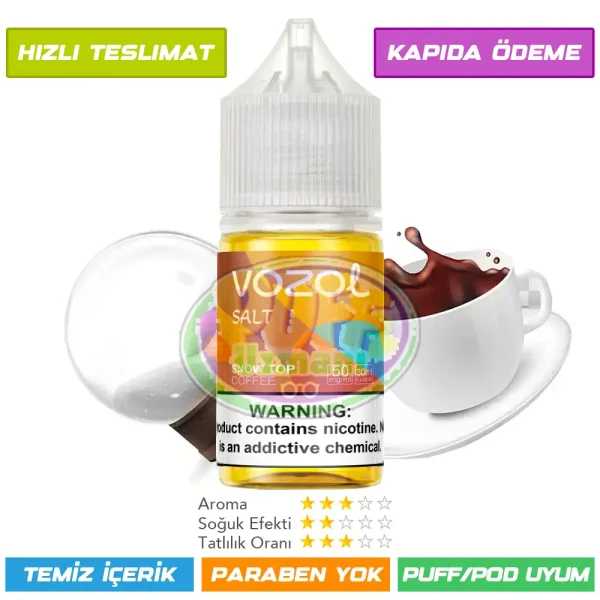 Vozol Likit Beyaz Buzlu Kahve Aromalı 30ml