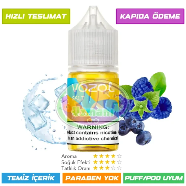 Vozol Likit Serin Mavi Ahududulu ve Karadut Aromalı 30ml