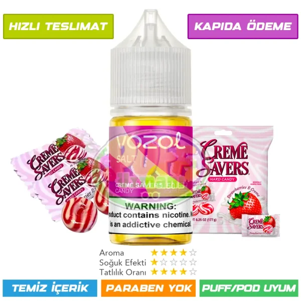 Vozol Likit Creme Savers Candy Salt 30ml